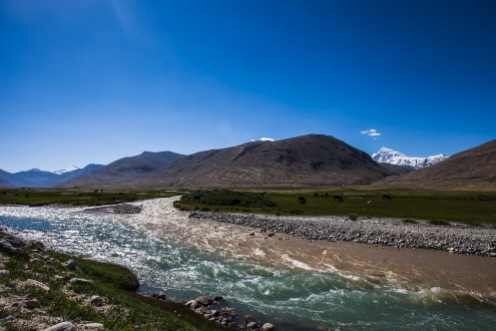 The confluence of two rivers at the upper end of the scenic Shokh Dara valley where we headed for a small loop again to take in more of the hidden valleys of the Pamir Mountains.